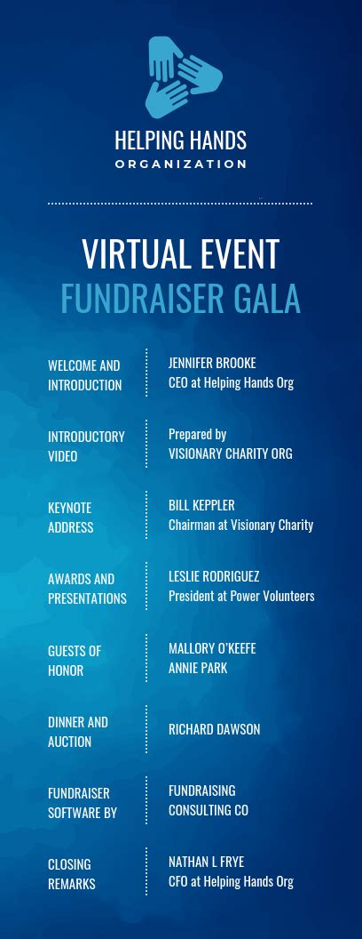 charity event program examples